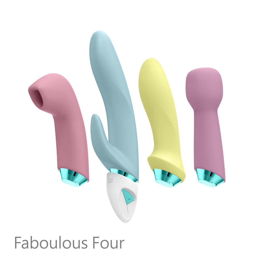 德國Satisfyer Faboulous Four 超級神話吸吮按摩4件套組 (藍環)
